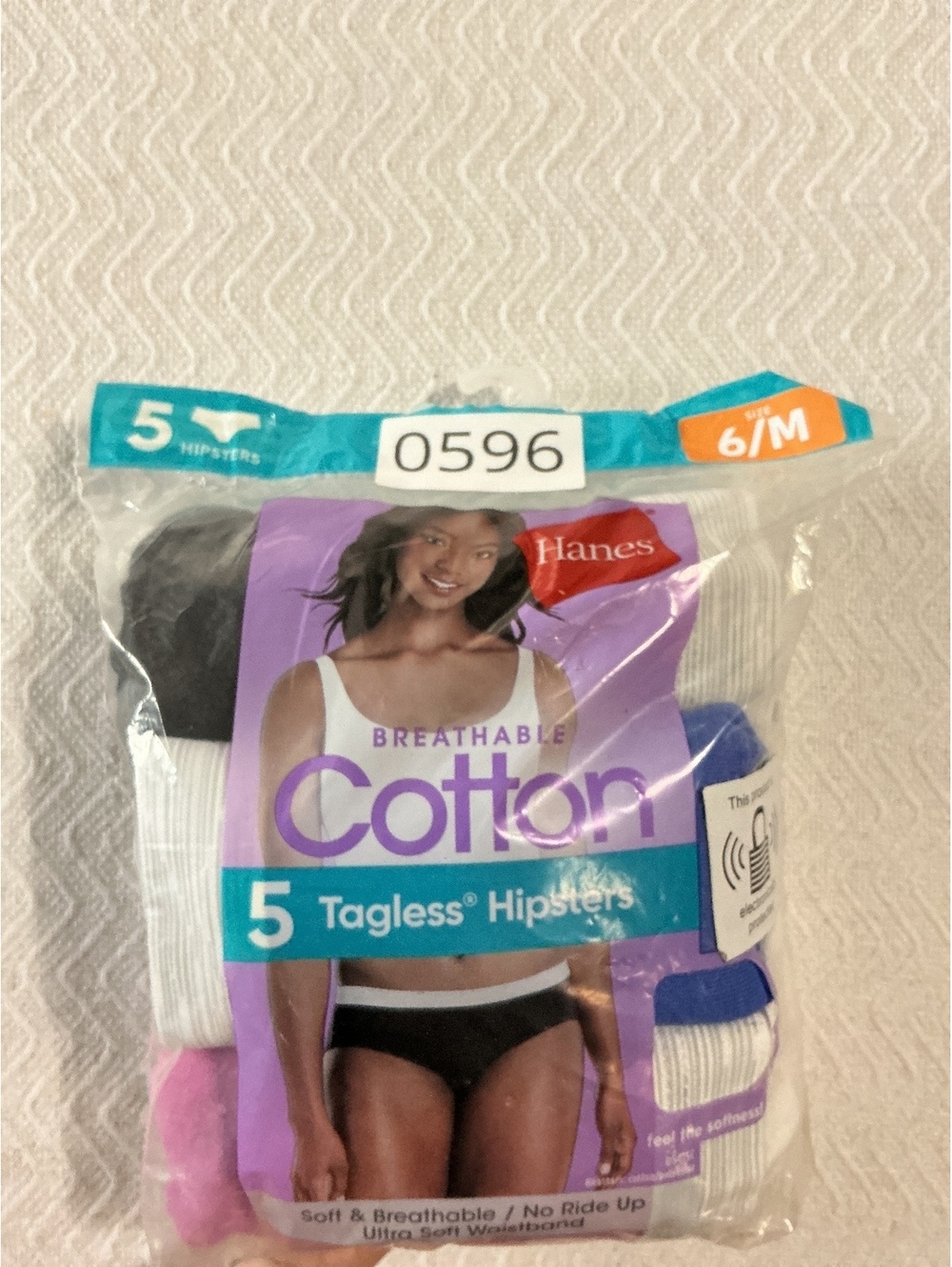 Hanes Women's Tagless Cotton Hipster Panties, 5 Pack, Size 6/M